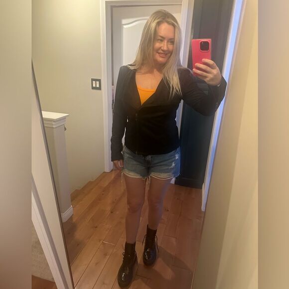 Vince Suede Leather fitted Jacket Coat in Black - Size M EXCELLENT CONDITION - Picture 4 of 16